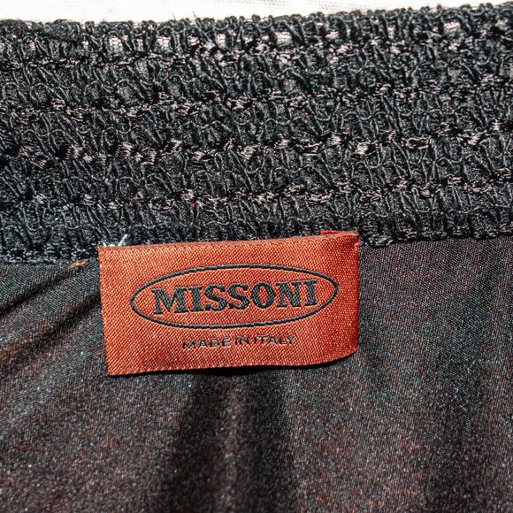 MISSONI Women's Color-Black Knit Skirt Size 44 Made in Italy - Picture 2 of 9